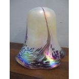 An Art Nouveau style iridescent glass lampshade