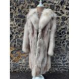 A Blue fox fur coat , 38" chest x 41" long Location: