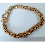 A 9ct gold twisted rope chain bracelet, stamped 375, 15.95g Location: Cab