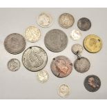 A small collection of silver British coinage to include George III 1787 six pence 1818 six pence and