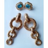 Christian Dior and Givenchy earrings-A pair of vintage 1980's Christian Dior gold tone and white