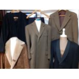 Vintage gents clothing, mainly mid 20th Century, to include a Chester Barrie brown woollen coat, 36"