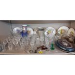 Mixed domestic glassware and metalware to include Stuart Crystal, a cheese cutter, a modern ice