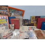 Ten part filled stamp albums together with one stock book, franked envelopes and lose stamps