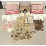 A mixed lot of coinage to include two cased 1974 Commonwealth of the Bahamas proof set, two 10th