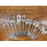 Mixed silver flatware, 520g, Location: CAB