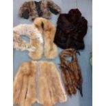 Mixed vintage fur clothing and collars A/F to include a short red fox fur cape Location: RWB