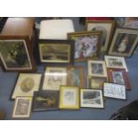 A mixed lot of various Victorian and later prints and other pictures to include Peppiatt