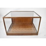 A late 19th century glazed walnut and marquetry table top display cabinet, with locked opening to