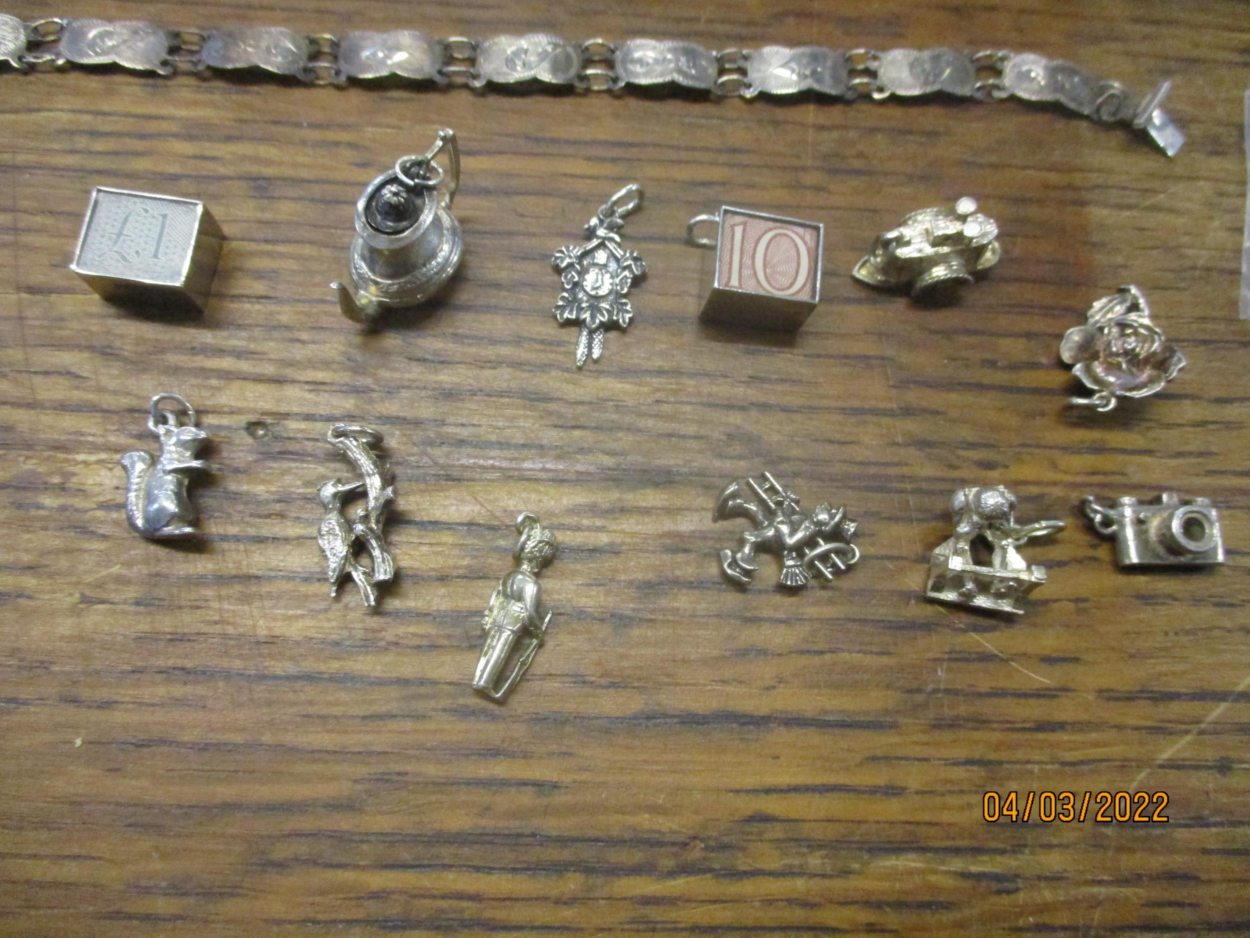 A selection of silver jewellery to include a Victorian/Edwardian bracelet decorated with panels of - Image 3 of 4