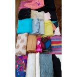 A quantity of scarves and wraps to include Chacok, Jaeger, Liza Gateau, pashminas and Nitya