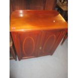 Small group of furniture to include an Edwardian inlaid mahogany side cabinet with extended back,