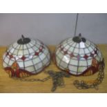 A pair of Tiffany style lamp shades Location: