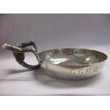A late 20th century silver wine taster by Anthony Gordon Elson, 118.3g Location: