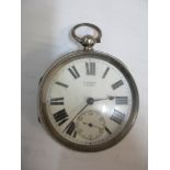 An Edwardian silver cased pocket watch Chester 1908 Location: