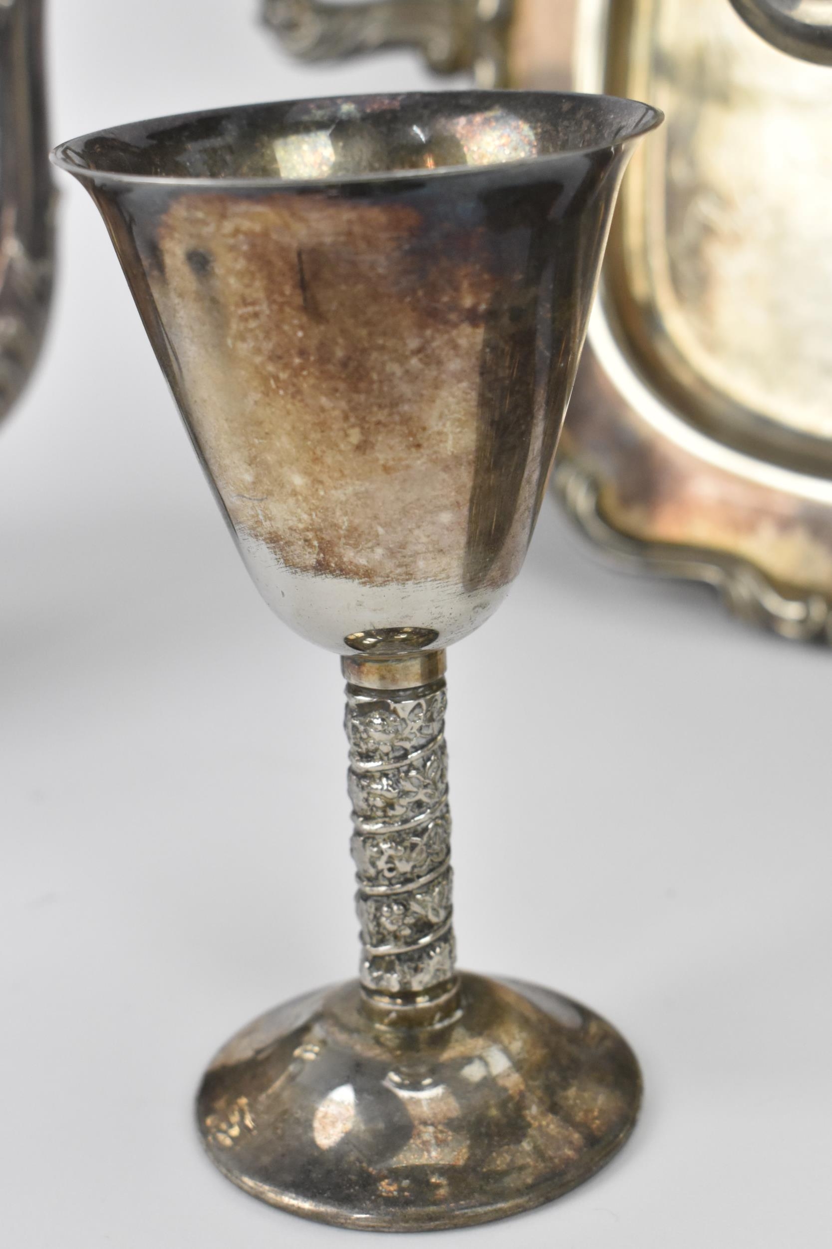 A collection of silver plated wares to include a large Oneida twin handled tray with scrolled border - Image 7 of 7