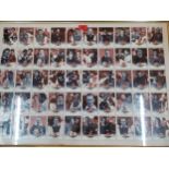 A group of 50 Futeria Platinum football collectors cards mounted in a modern frame Location: RWM