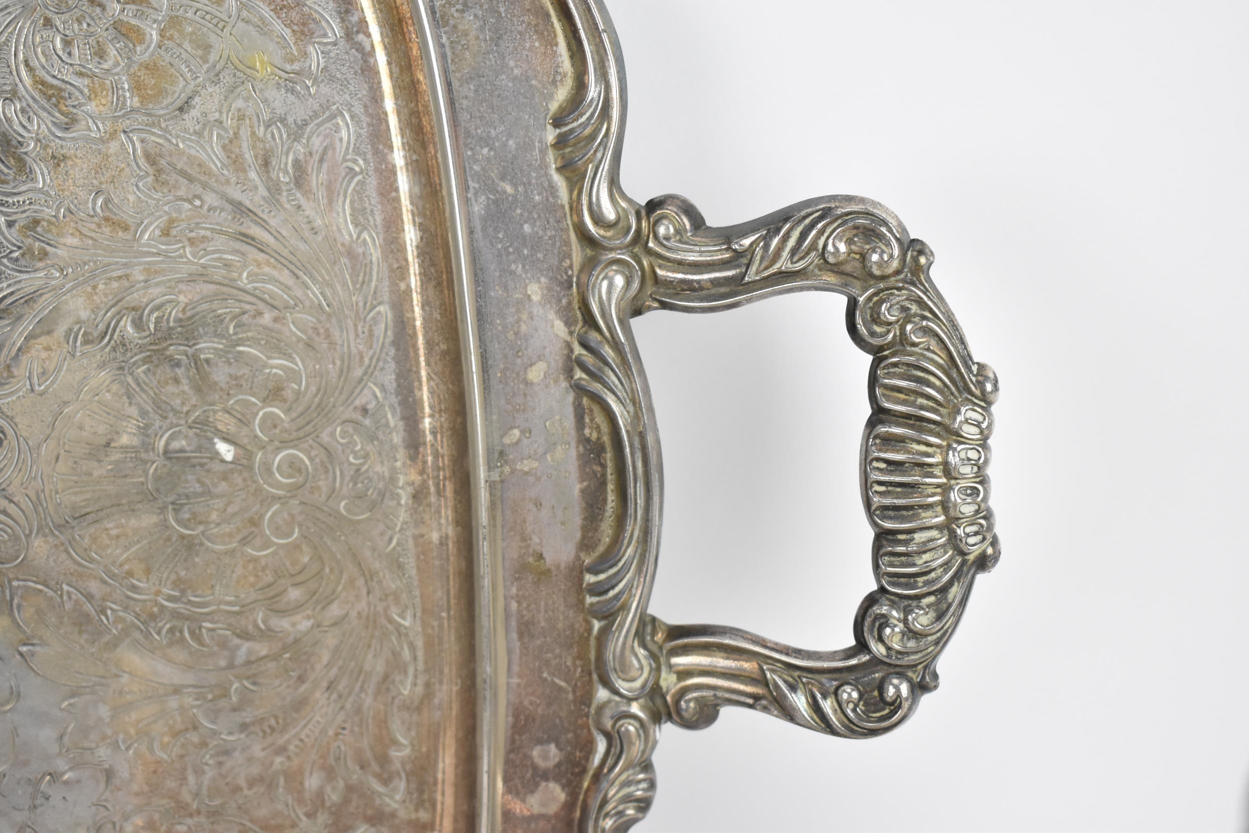 A collection of silver plated wares to include a large Oneida twin handled tray with scrolled border - Image 6 of 7