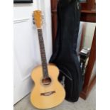 A modern acoustic guitar with case by Geaks4Music Location: RAM