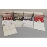 A group of four proof cased coin Franklin Mint sets of Jamaica Bahamas and the Republic of