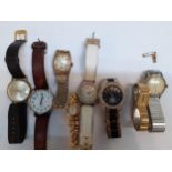 Eight watches to include a vintage gents Bulova Location: Porters