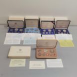 A group of five cased Franklin Mint proof sets to include 1976 Cook Islands, 1976 British Virgin