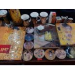 Gustav Klimt related items to include Goebel Artis Orbs trinket dishes, vases, coffee can and