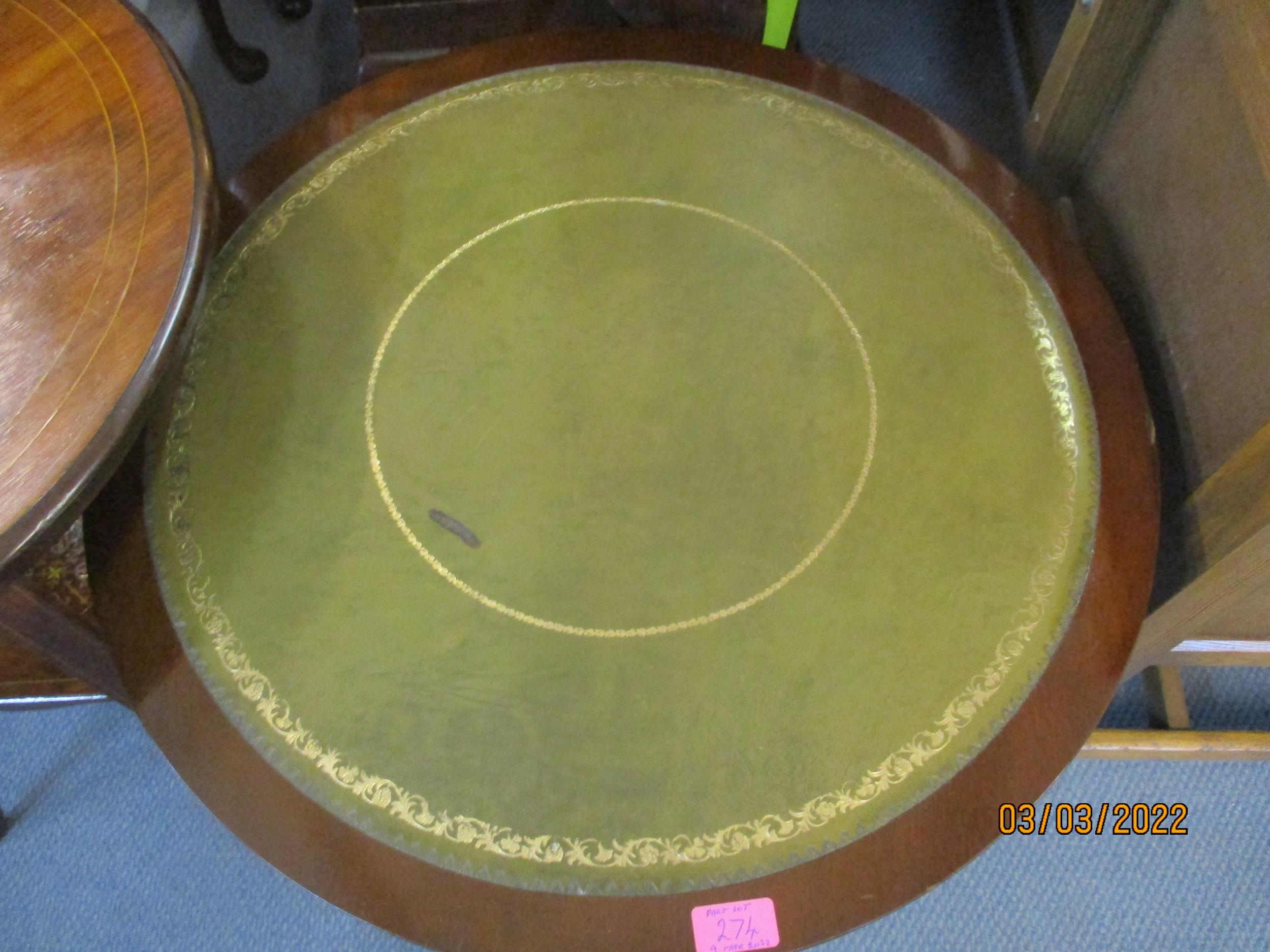 A late Victorian inlaid rosewood two tier occasional table, and a reproduction mahogany pedestal - Image 3 of 4