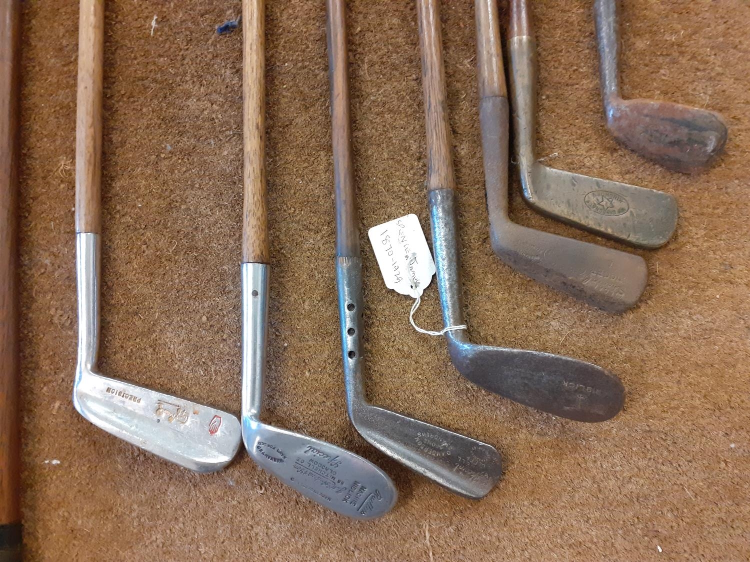 A quantity of vintage wooden and iron golf clubs to include an early 20th century Jack White, a - Image 2 of 9
