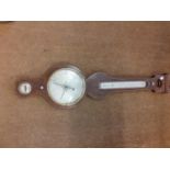 A 19th century mahogany framed wall barometer (no dial to the top) J Hynes, Lynn A/F