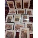 A quantity of framed and glazed prints of London scenes, some without a framed and frames A/F,