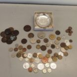 Mixed coins to include Republic of China, British Caribbean Territory, East German and others,