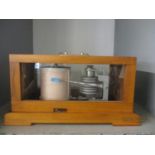 A German VEB Feingeratabeu type 205M barograph in glazed wooden case Location: LWB