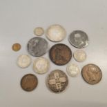 A collection of Victorian coinage to include an 1841 Penny, an 1846 Half Crown, an 1845 Half