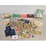 A large quantity of Victorian and later British and foreign coinage and banknotes to include Hong