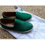 Jimmy Choo-A pair of Unisex green snakeskin effect leather leisure shoes, never worn, European