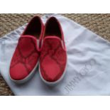 Jimmy Choo-A pair of Unisex hot pink leisure shoes in a snakeskin effect, never worn, European