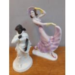 A Minton fine bone china figure entitled Sea Breezes, 1979 and another figure of a 1920's lady A/F
