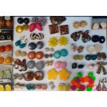 A quantity of 1960's to 1980's earrings, all clip on examples together with mixed fashion