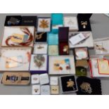 A quantity of late 20th century costume jewellery and fashion watches to include a silver and