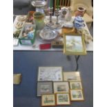 A mixed lot to include a pair of Sheffield plated candlesticks, vintage soft toy, collection of