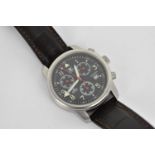 A gents Sewills British Army chronograph wristwatch, having a black dial with Arabic and