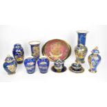 A collection of early 20th century Carlton Ware in the New Mikado pattern, comprising a tall vase, a