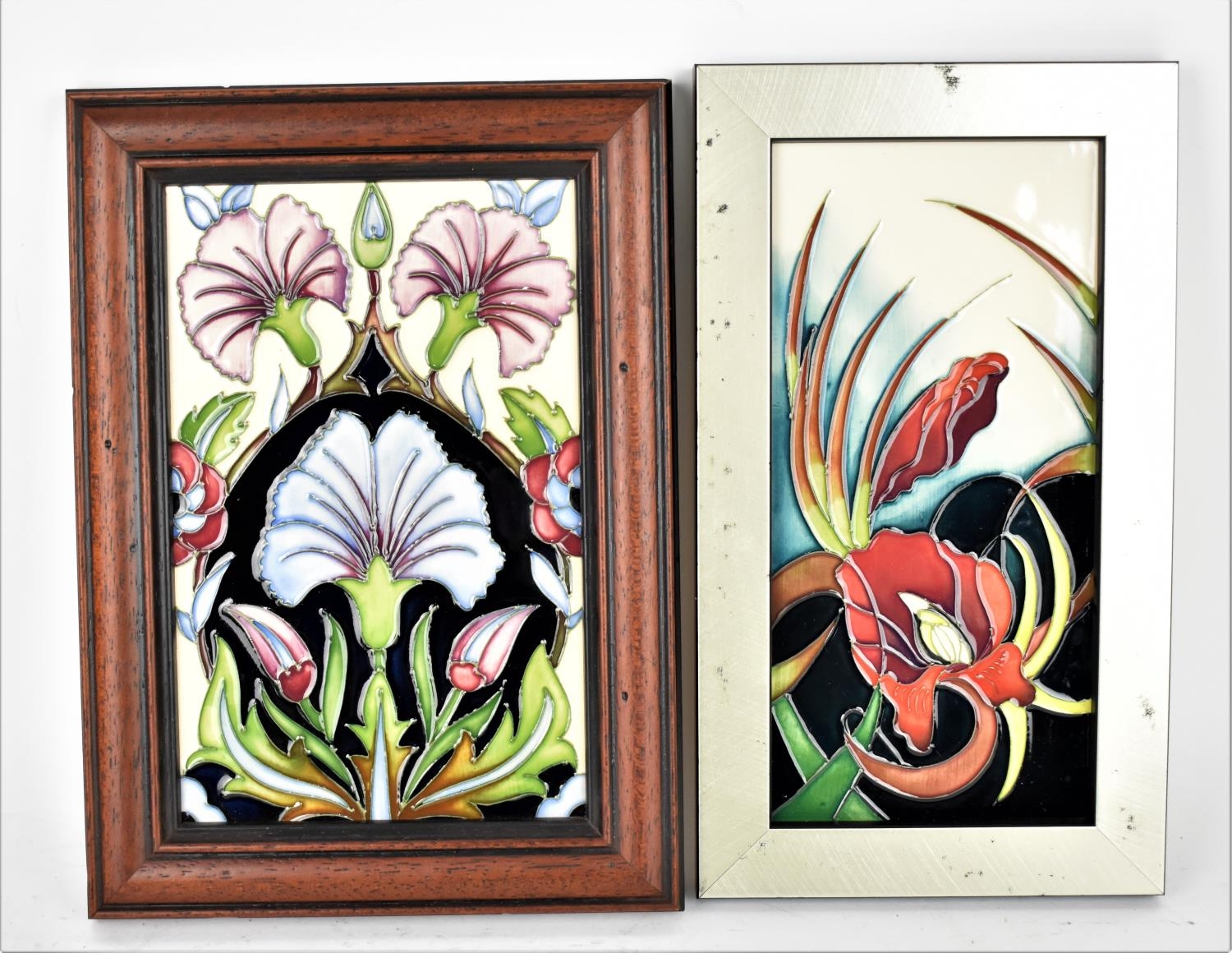 Two Moorcroft decorative plaques, to include one with "Casablanca" design, designed by Rachel