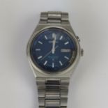 A vintage gents stainless steel Automatic Bell-Matic 17-jewel wristwatch having baton hour markers