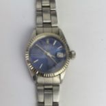 A vintage, circa 1972, ladies stainless steel cased Rolex Oyster Perpetual Date Automatic wristwatch