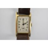 A gents circa 1926 9ct gold cased manual wind Rolex wristwatch having a rectangular white