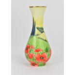 A limited edition Moorcroft enamels Ltd miniature vase in the 'Umbria' pattern with poppies in a