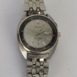 A vintage gents stainless steel Automatic Seiko Bell-Matic 17-jewels wristwatch having a silvered