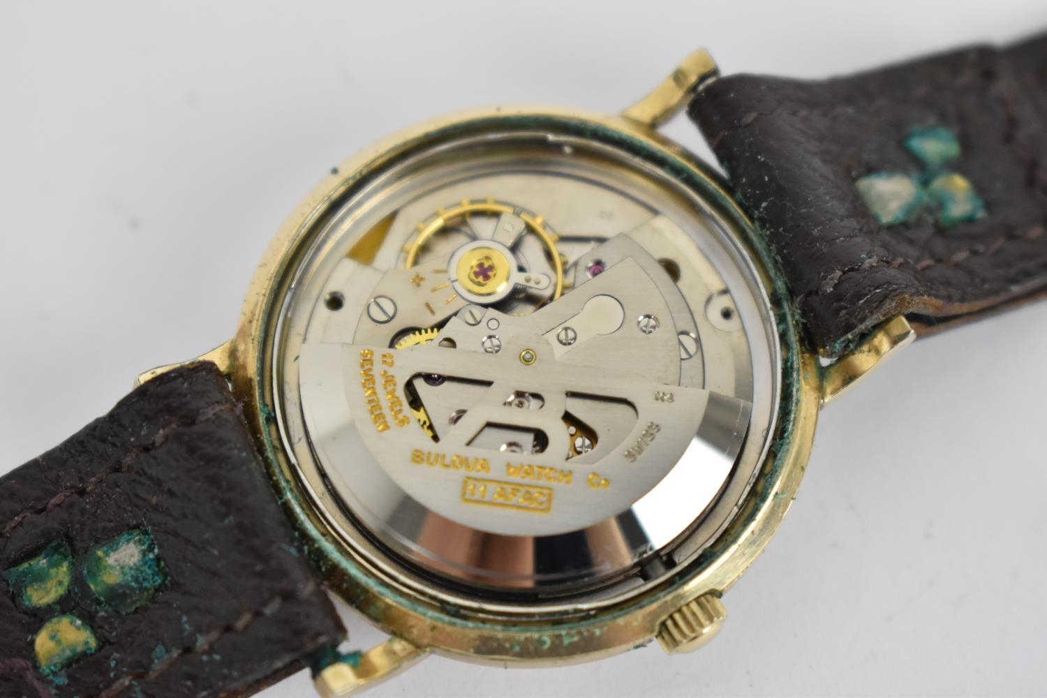 A vintage 1964 gents gold plated Automatic Bulova having a silvered dial with Arabic numerals and - Image 5 of 5